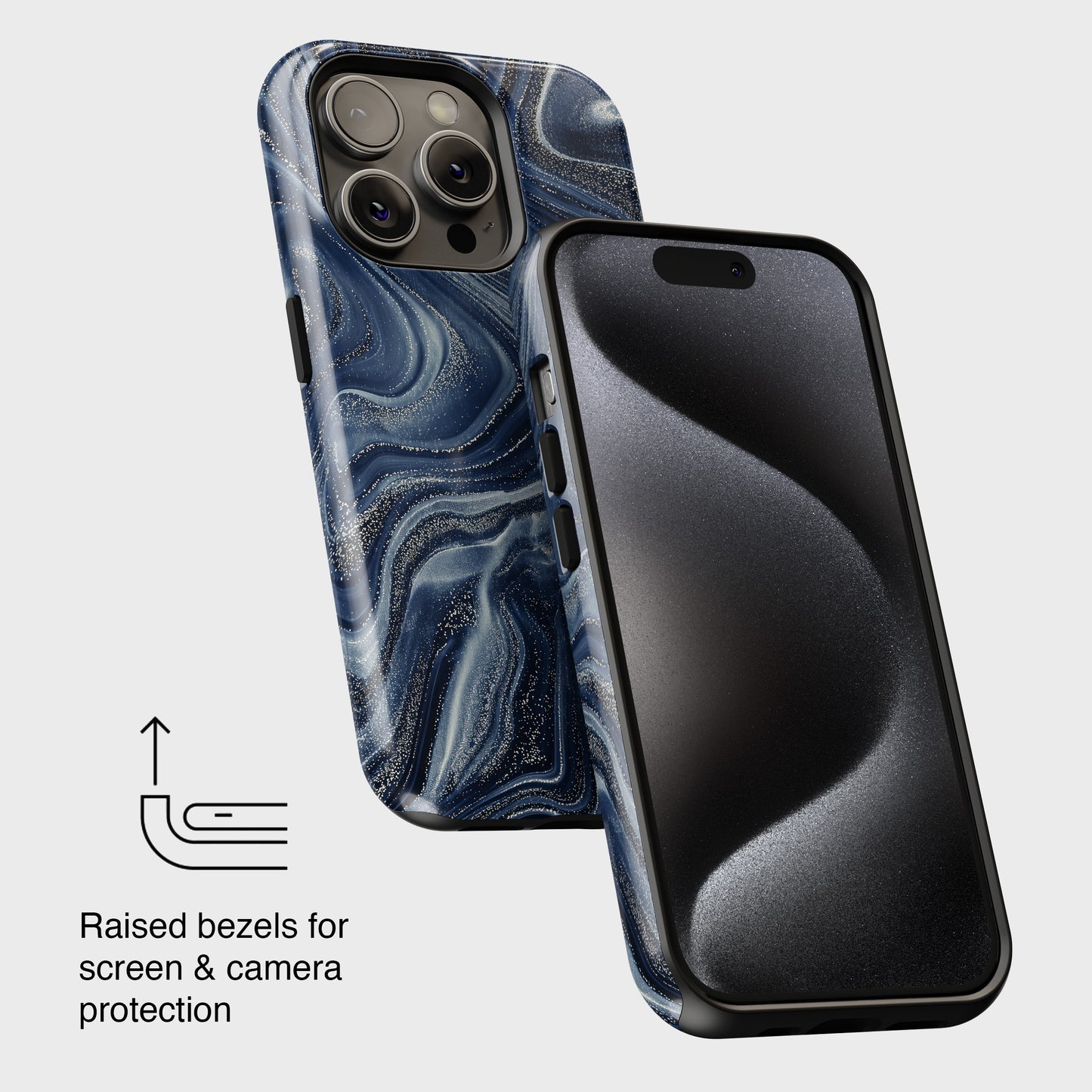 Galaxy Navy Marble Case for iPhone