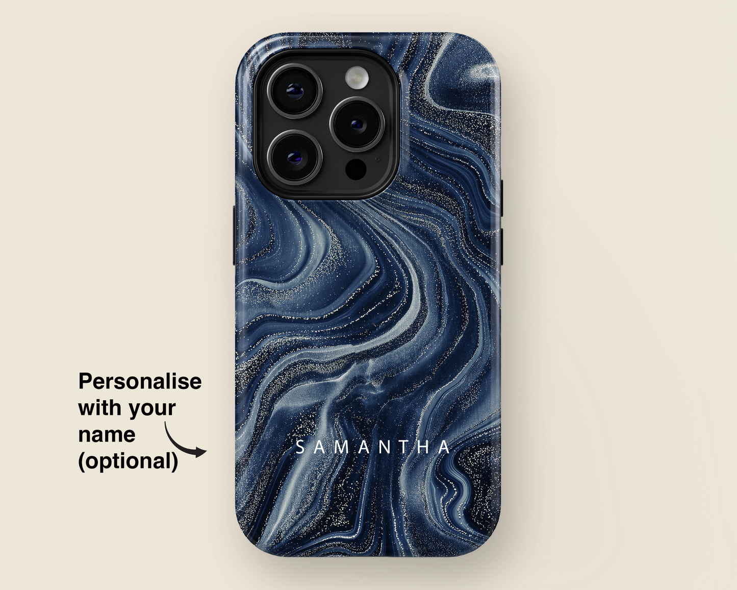 Galaxy Navy Marble Case for iPhone