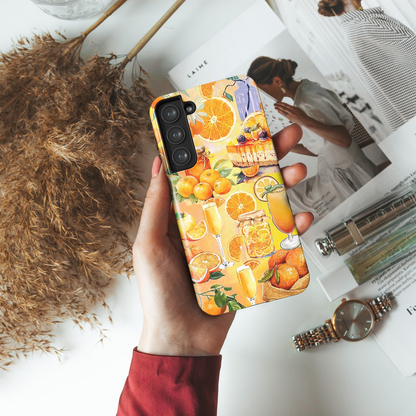 Orange Collage Design Case for Galaxy S series Phones