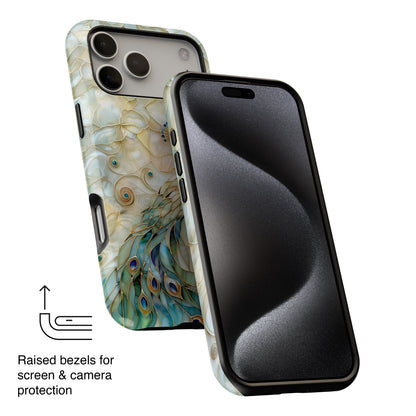 Peacock Stained Glass Design iPhone Case