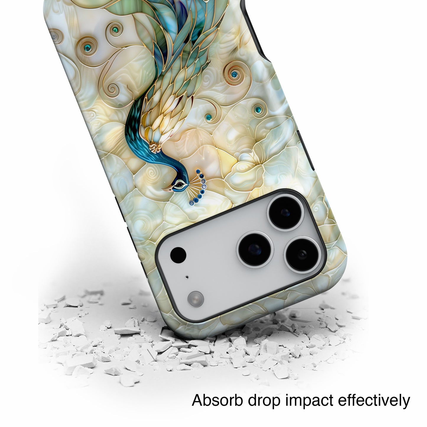Peacock Stained Glass Design iPhone Case