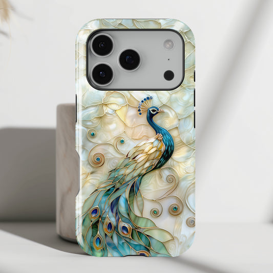 Peacock Stained Glass Design iPhone Case