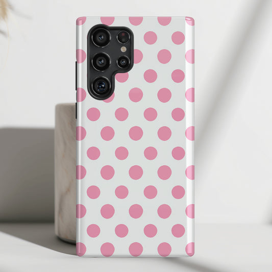 Pink Polka Dot Pattern Design Case for Galaxy S series Phones