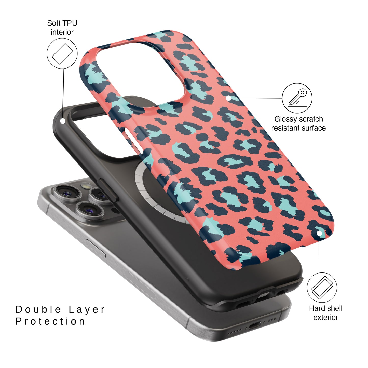 Pink Leopard Print Design iPhone Case