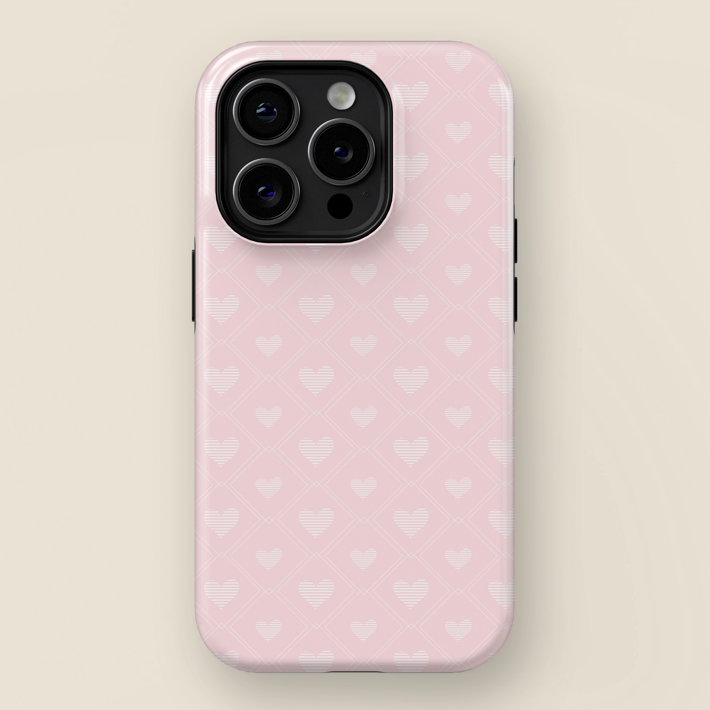 Cute Pink Hearts Pattern Design iPhone Case