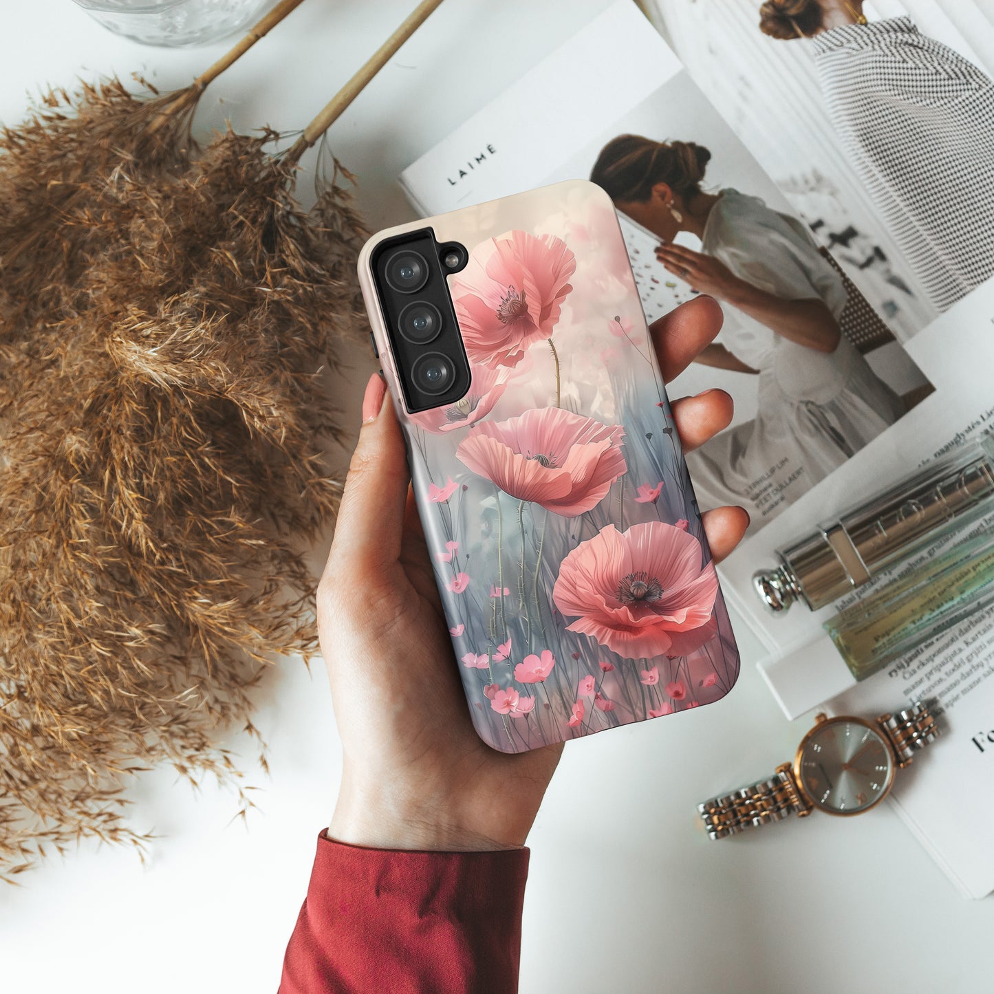 Poppy Flowers Watercolour Painting Design Samsung Phone Case