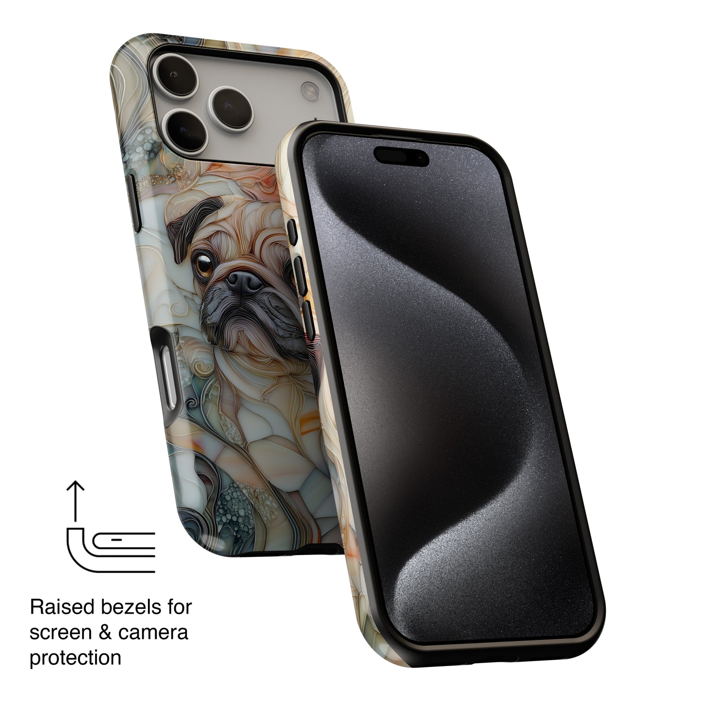 Pug Stained Glass Design iPhone Case
