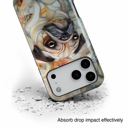 Pug Stained Glass Design iPhone Case