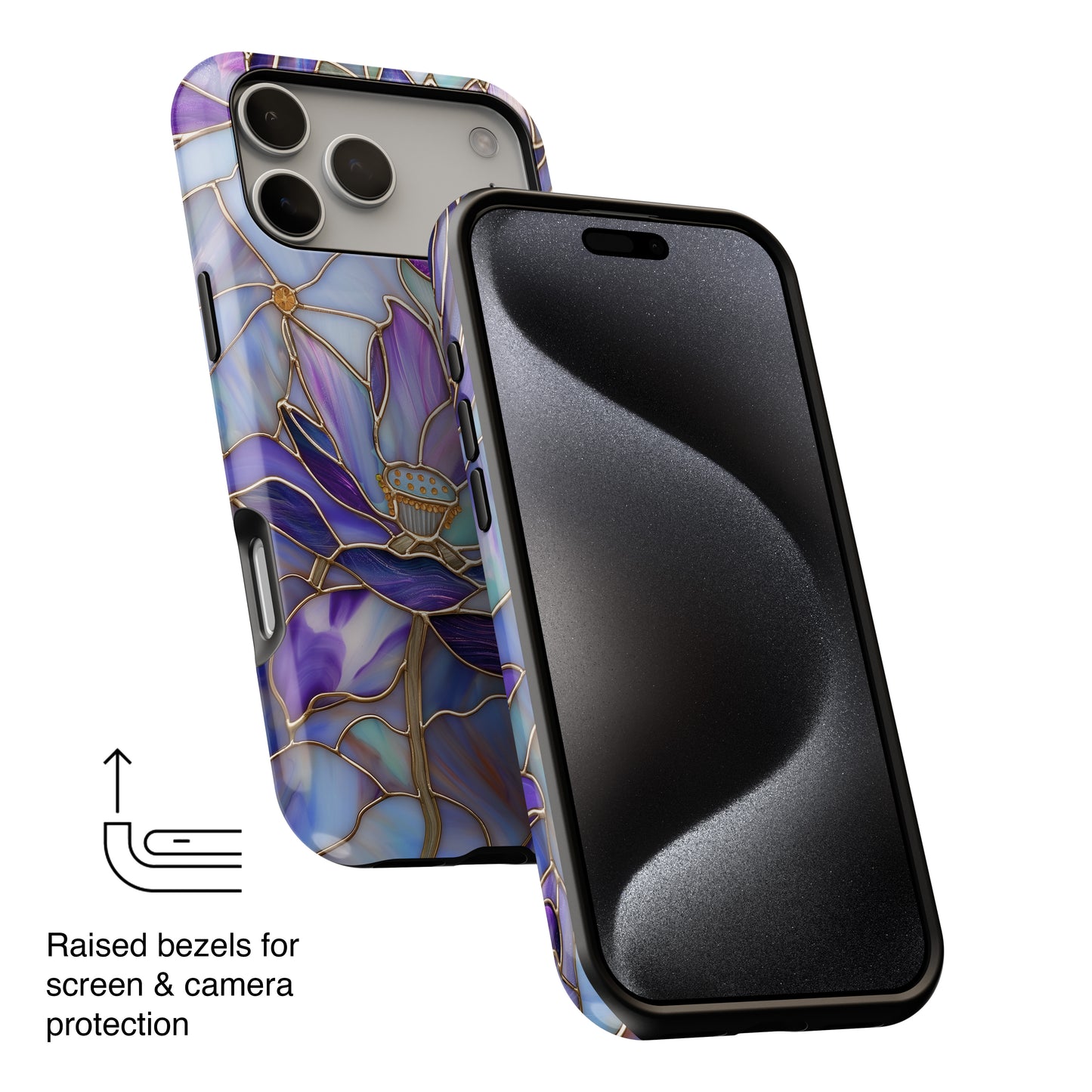 Purple Lotus Stained Glass Design iPhone Case