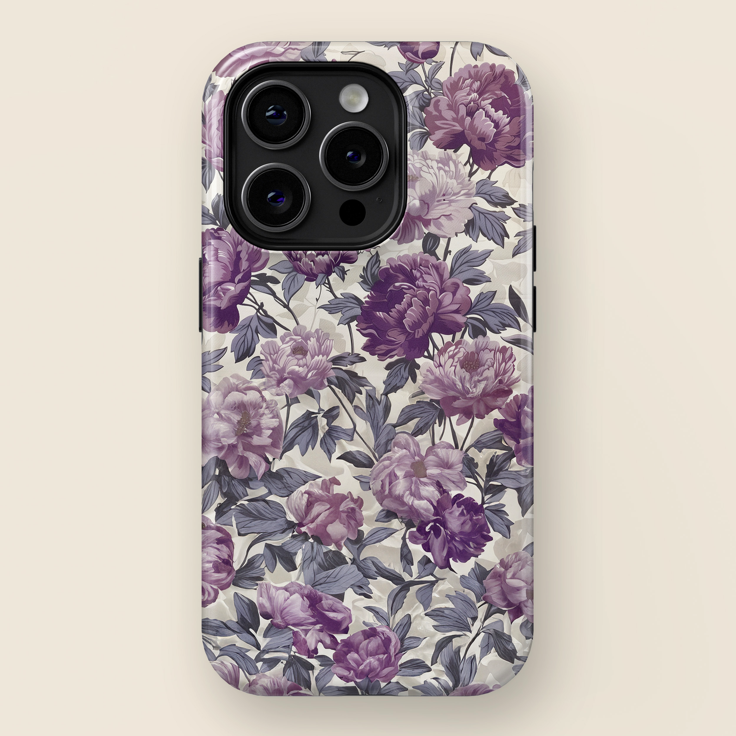 Vintage Purple Flower Art Design iPhone Case