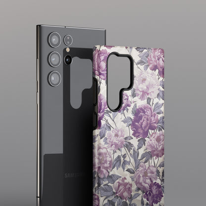 Vintage Purple Flower Art Design Samsung Phone Case