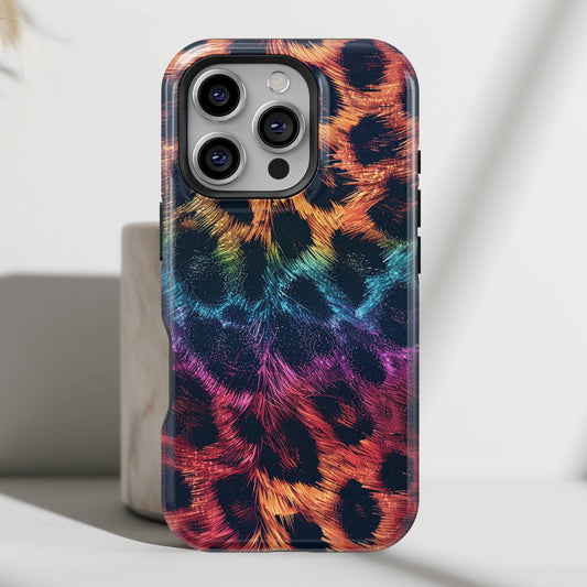 Rainbow Cheetah Pattern Design iPhone Case