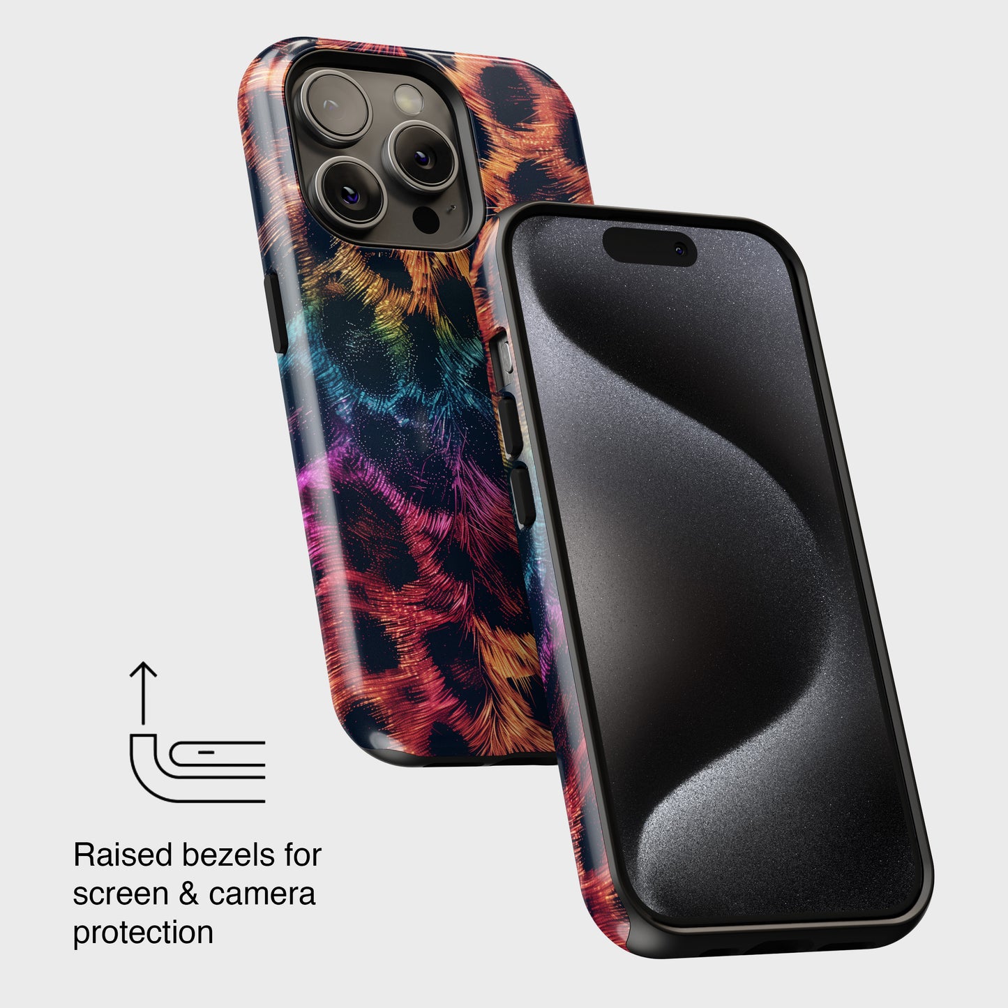 Rainbow Cheetah Print Design iPhone Case