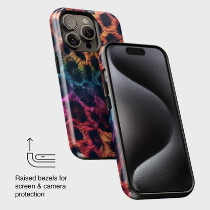 Rainbow Cheetah Print Design iPhone Case