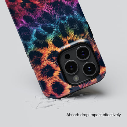 Rainbow Cheetah Print Design iPhone Case