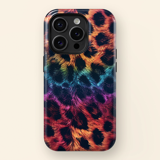 Rainbow Cheetah Print Design iPhone Case