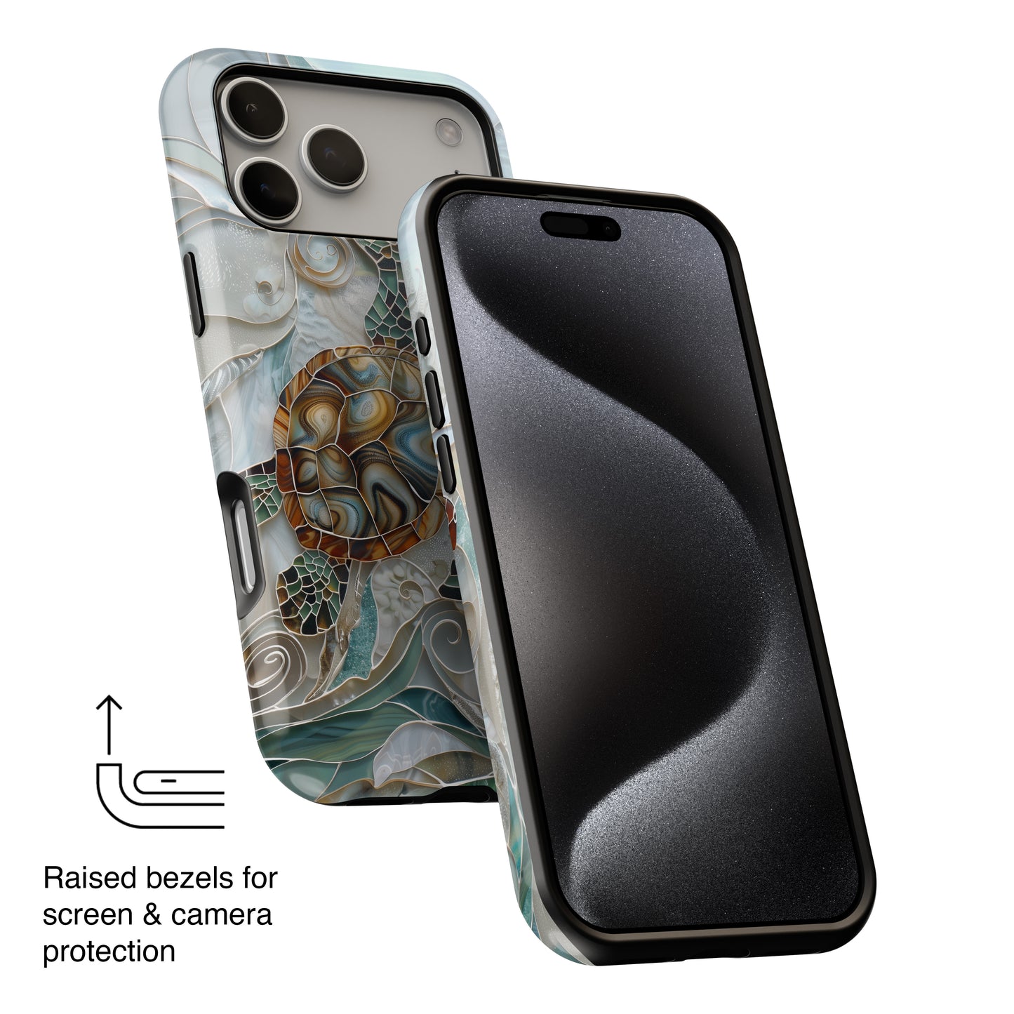 Sea Turtle Stained Glass Design 1 Print iPhone Case