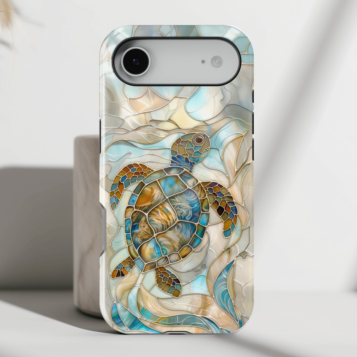 Sea Turtle Stained Glass Design 2 iPhone Case
