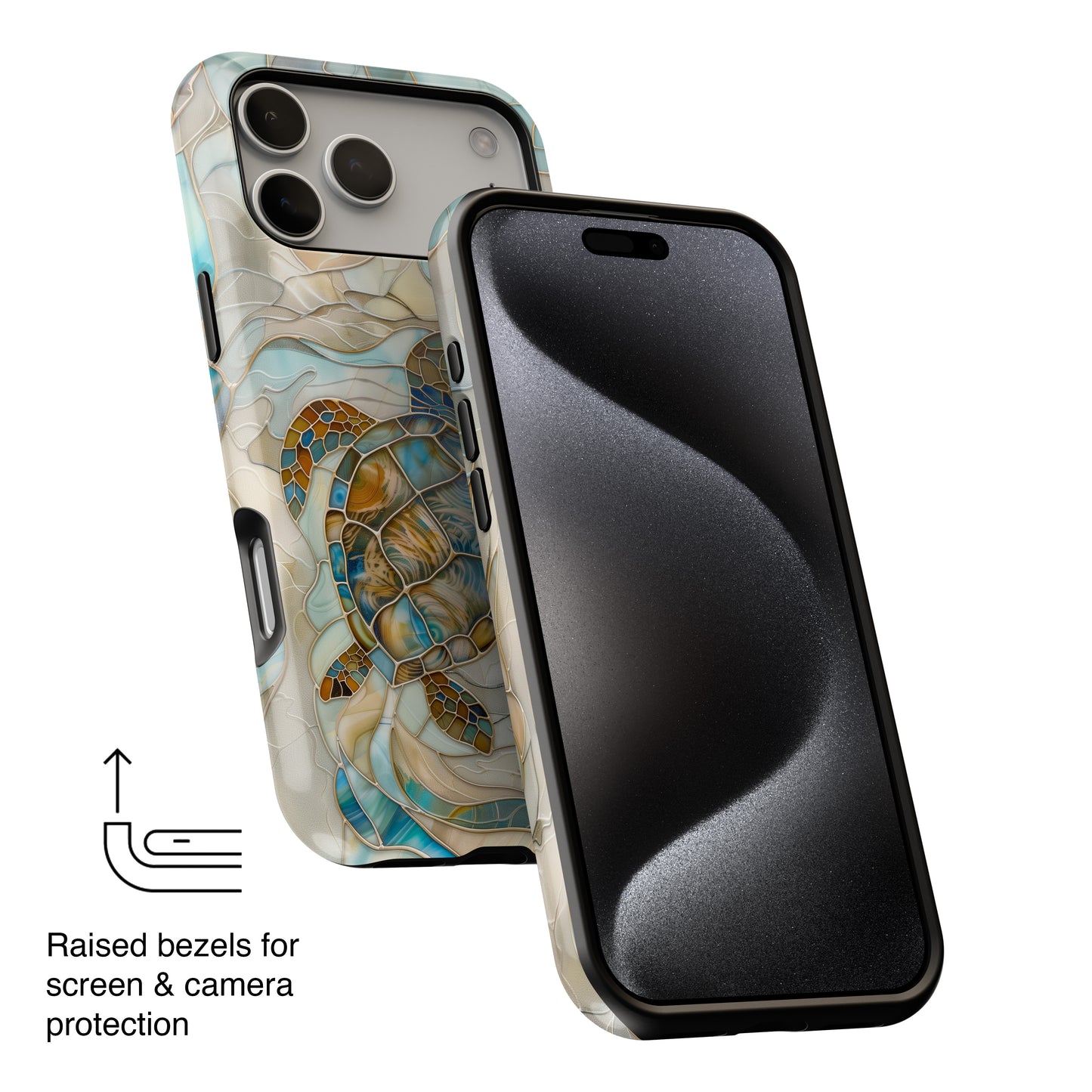 Sea Turtle Stained Glass Design 2 iPhone Case
