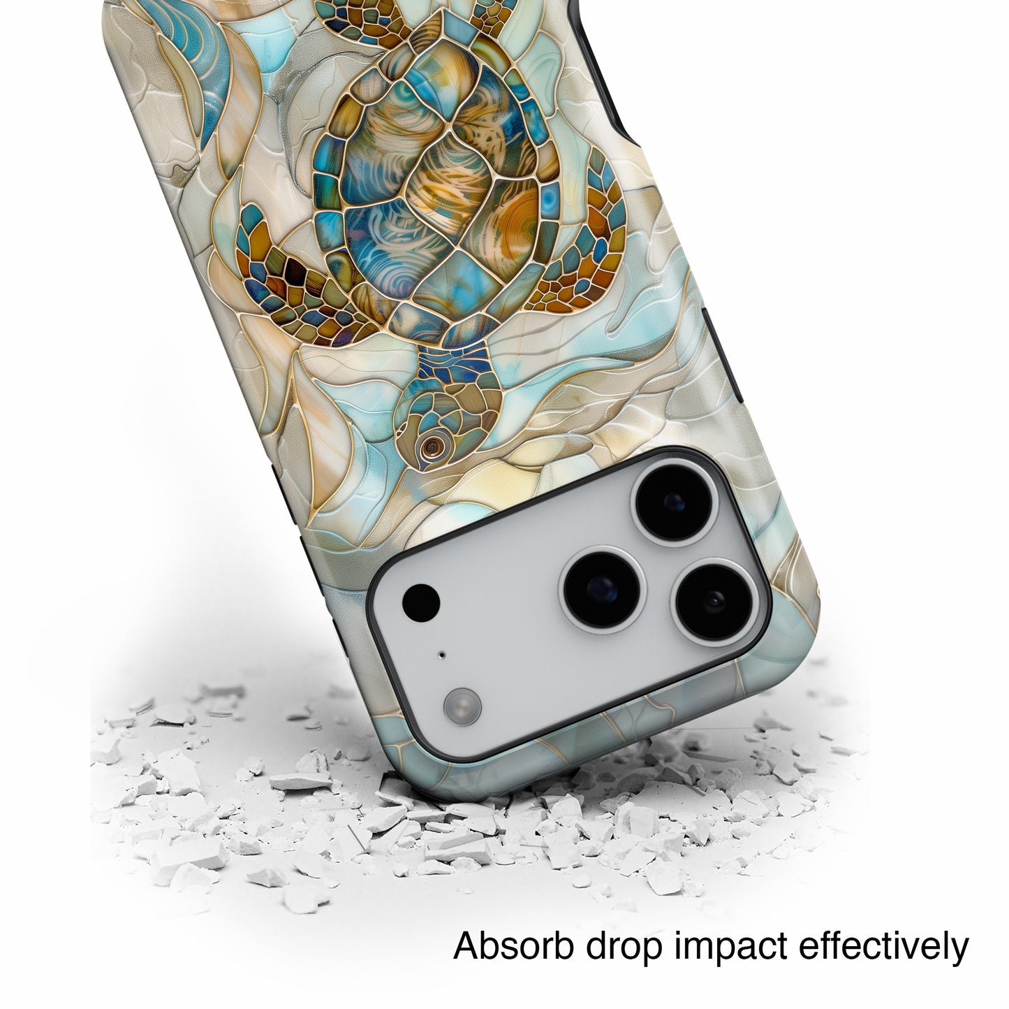 Sea Turtle Stained Glass Design 2 iPhone Case