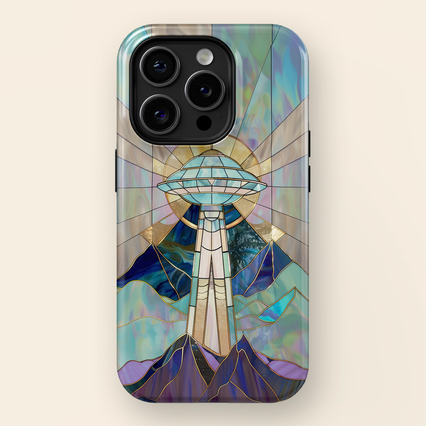 UFO Stained Glass Design iPhone Case