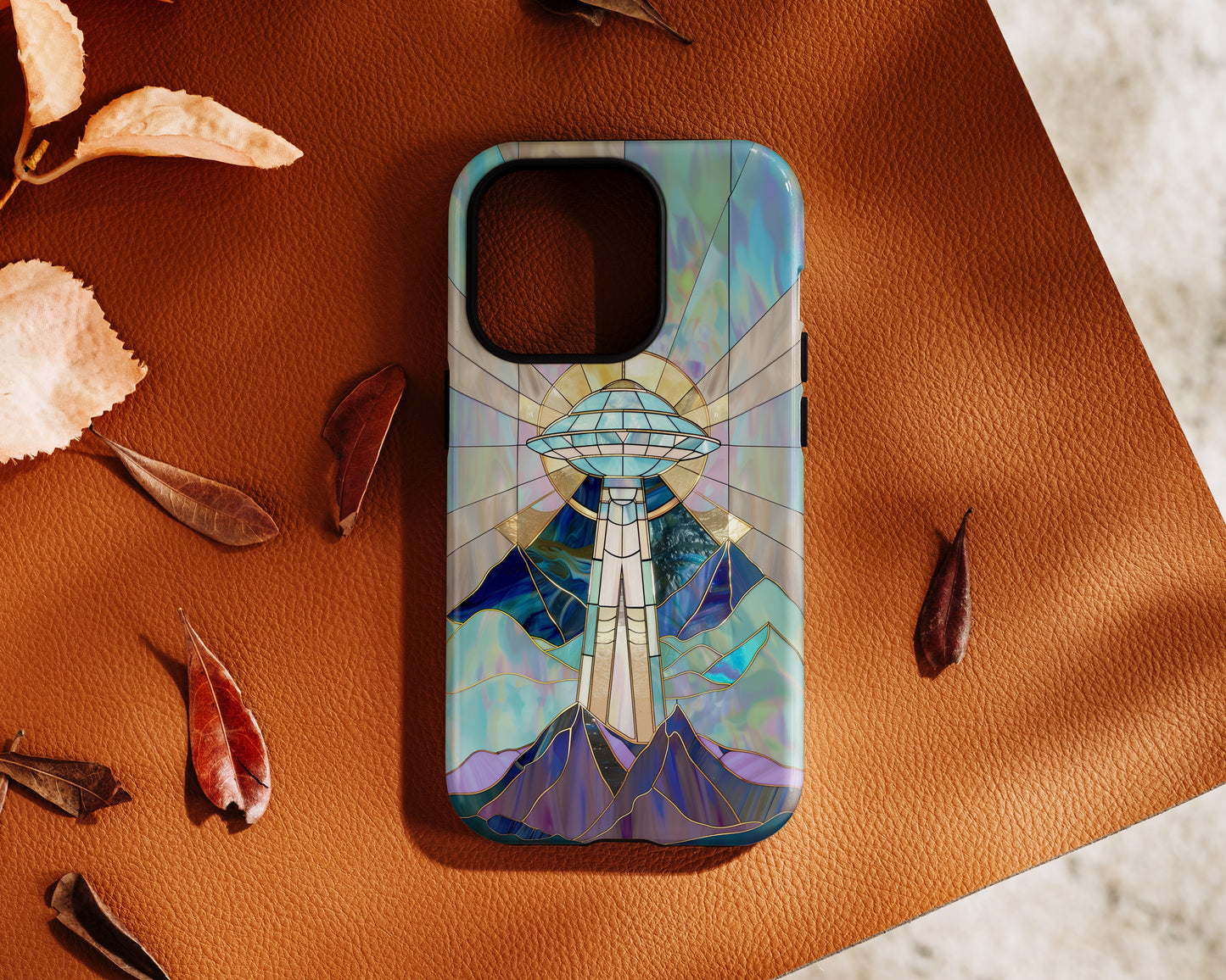 UFO Stained Glass Design iPhone Case