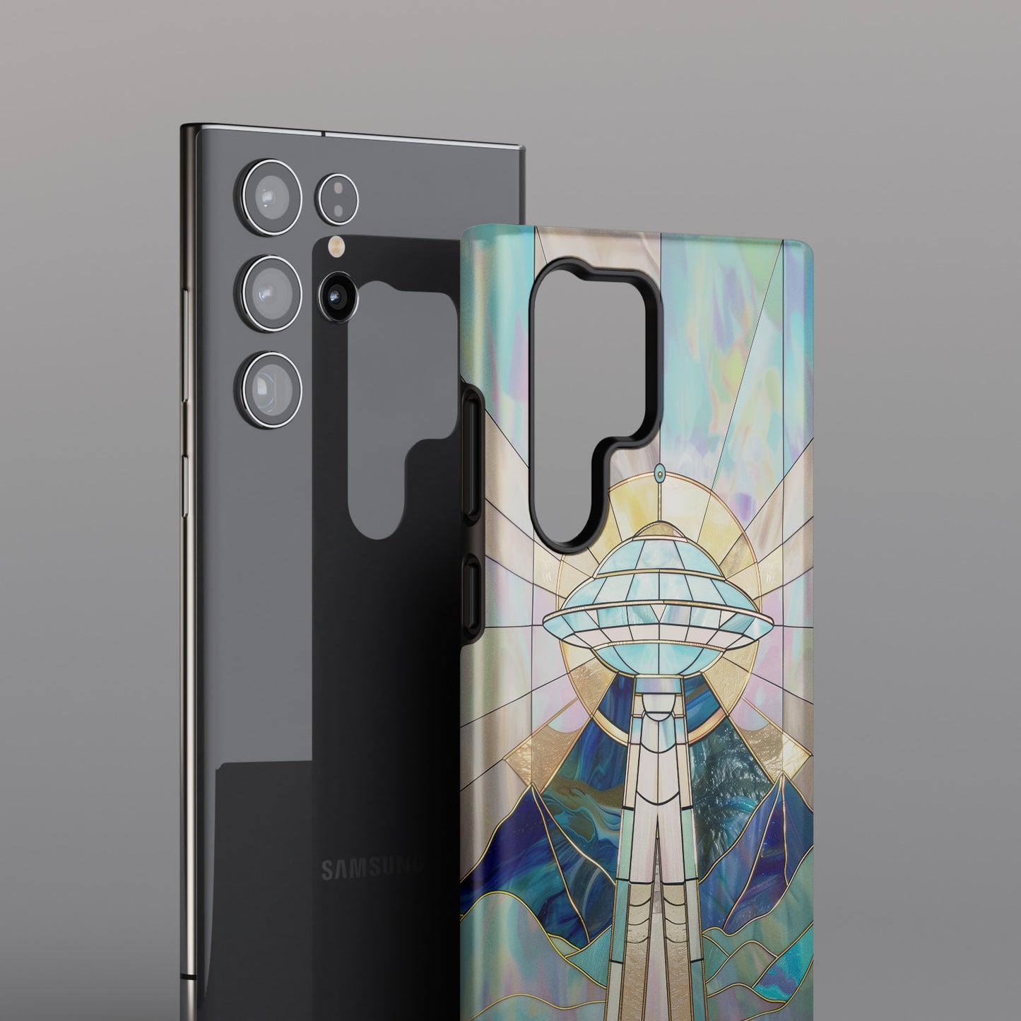 UFO Stained Glass Design Samsung Phone Case