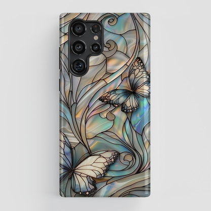 Butterflies Stained Glass Design Samsung Phone Case