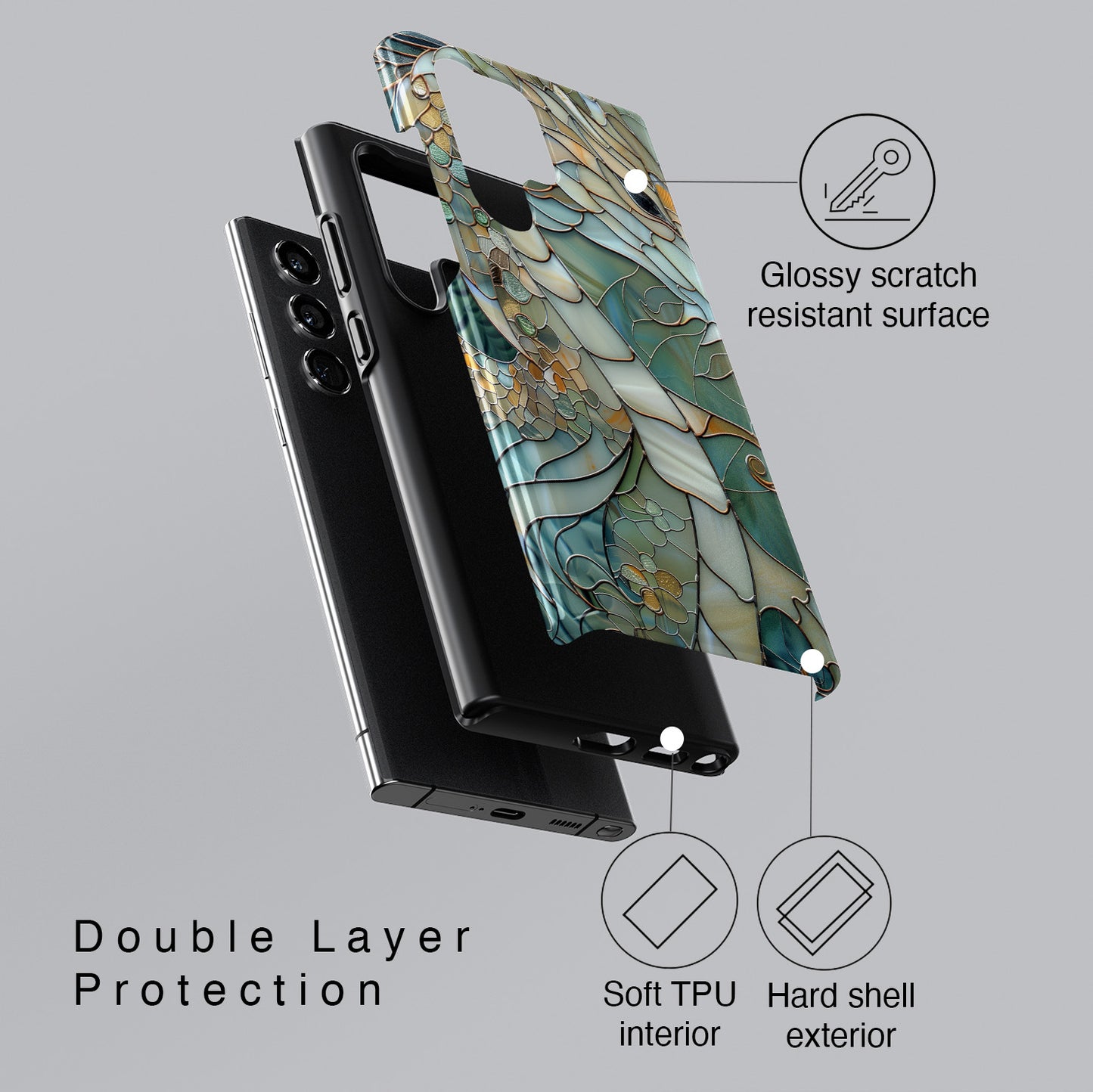 Dragon Stained Glass Design Samsung Phone Case