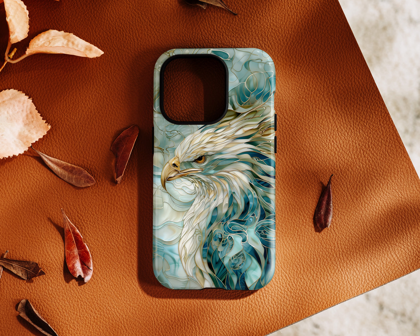 Eagle Stained Glass Design iPhone Case