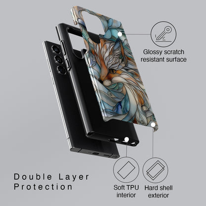 Fox Stained Glass Design Samsung Phone Case