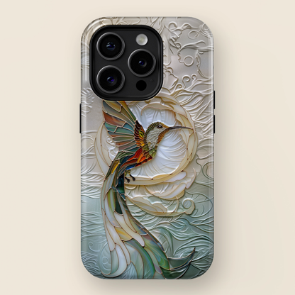 Hummingbird Stained Glass Design iPhone Case