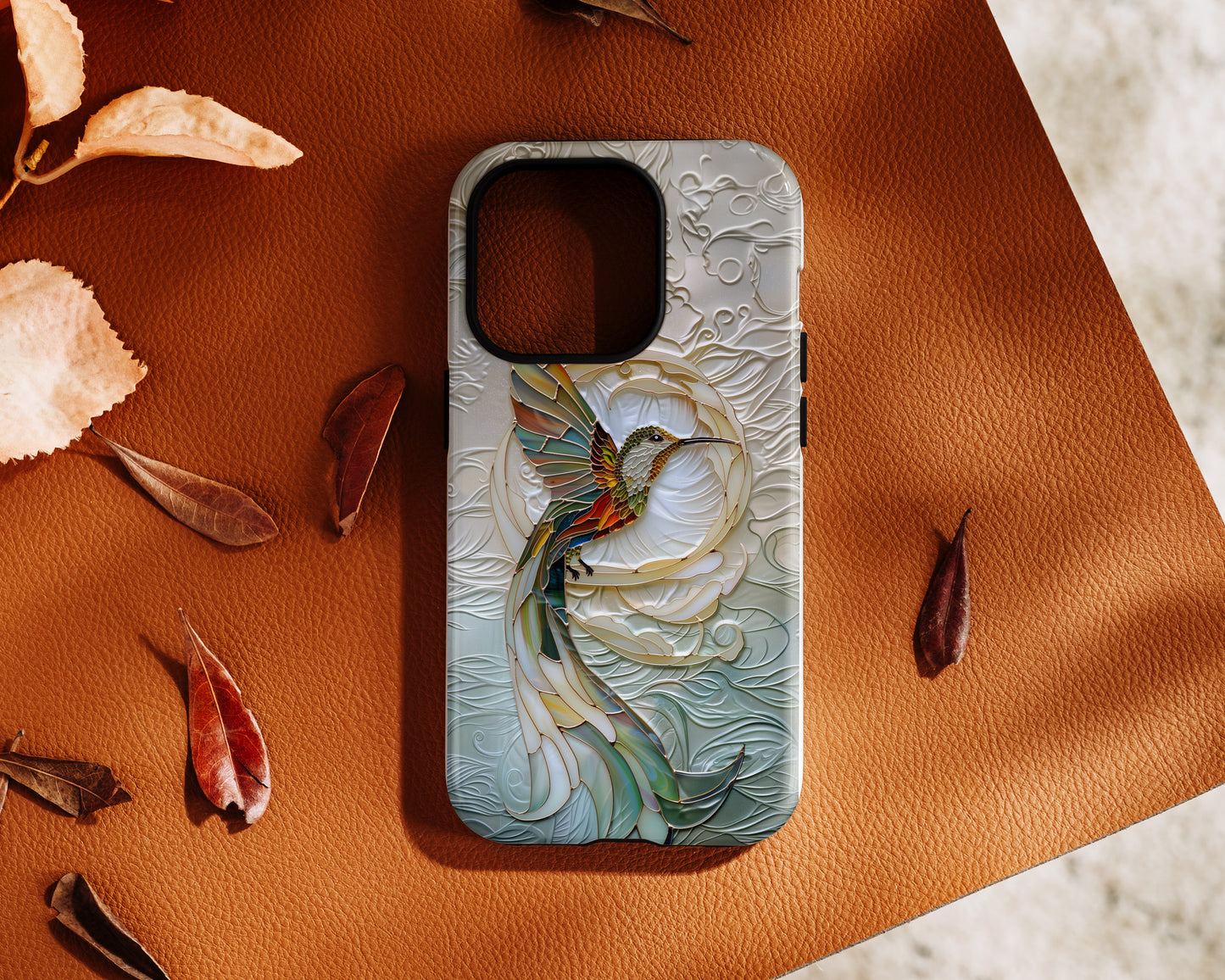 Hummingbird Stained Glass Design iPhone Case