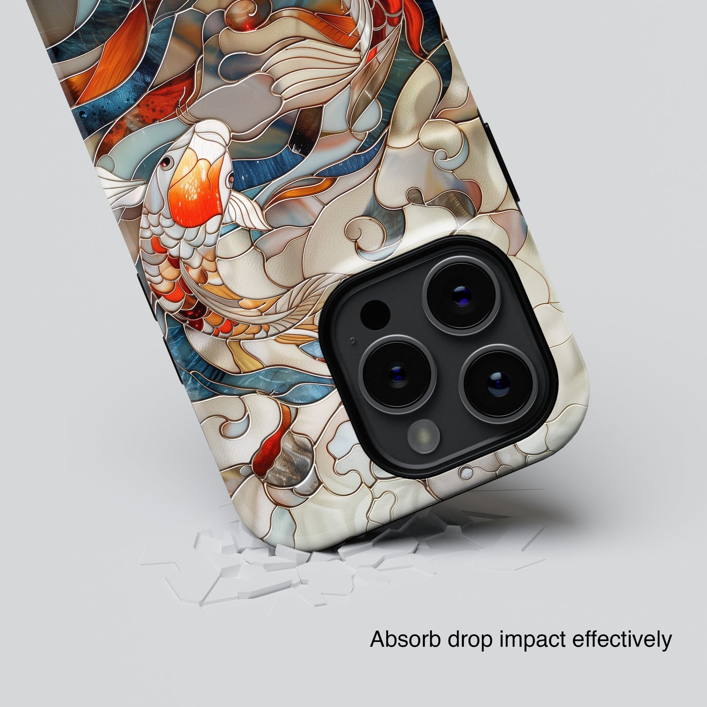 Koi Fish Stained Glass Design 1 iPhone Case