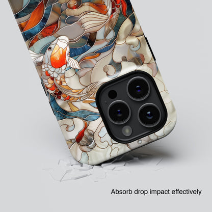 Koi Fish Stained Glass Design 1 iPhone Case