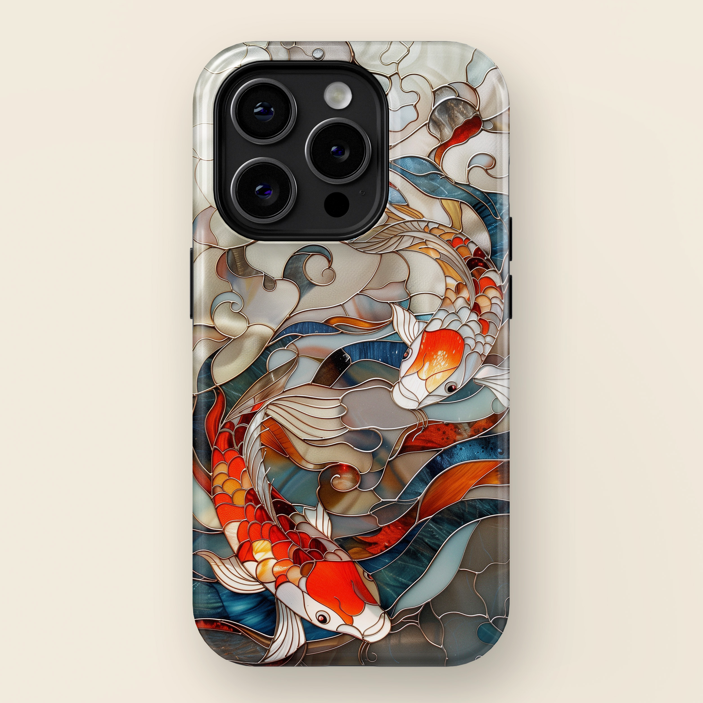 Koi Fish Stained Glass Design 1 iPhone Case