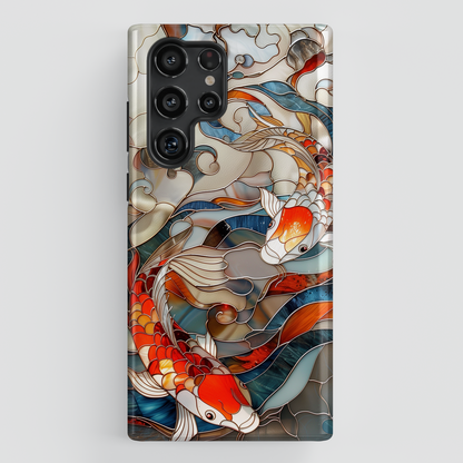 Koi Fish Stained Glass Design 1 Samsung Phone Case