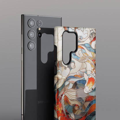 Koi Fish Stained Glass Design 1 Samsung Phone Case