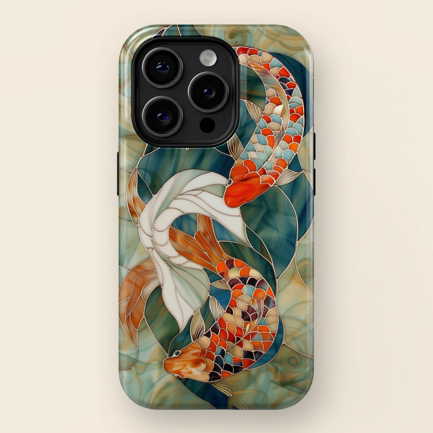 Koi Fish Stained Glass Design 2 iPhone Case