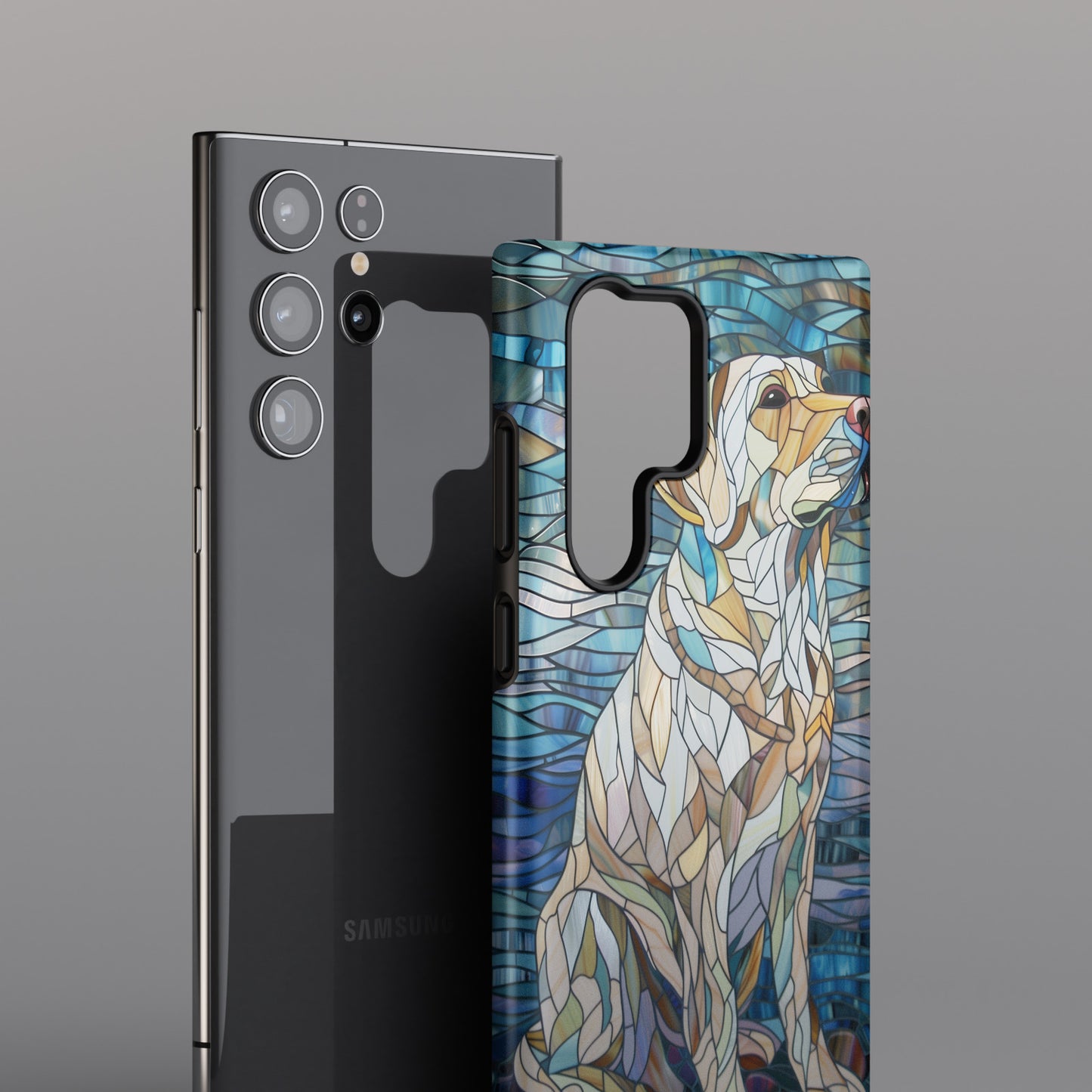 Labrador Retriever Stained Glass Design Samsung Phone Case