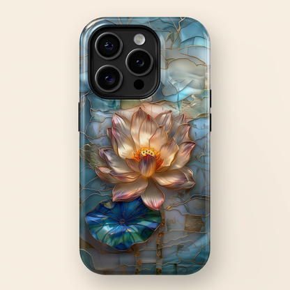 Lotus Flower Stained Glass Design iPhone Case