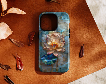 Lotus Flower Stained Glass Design iPhone Case