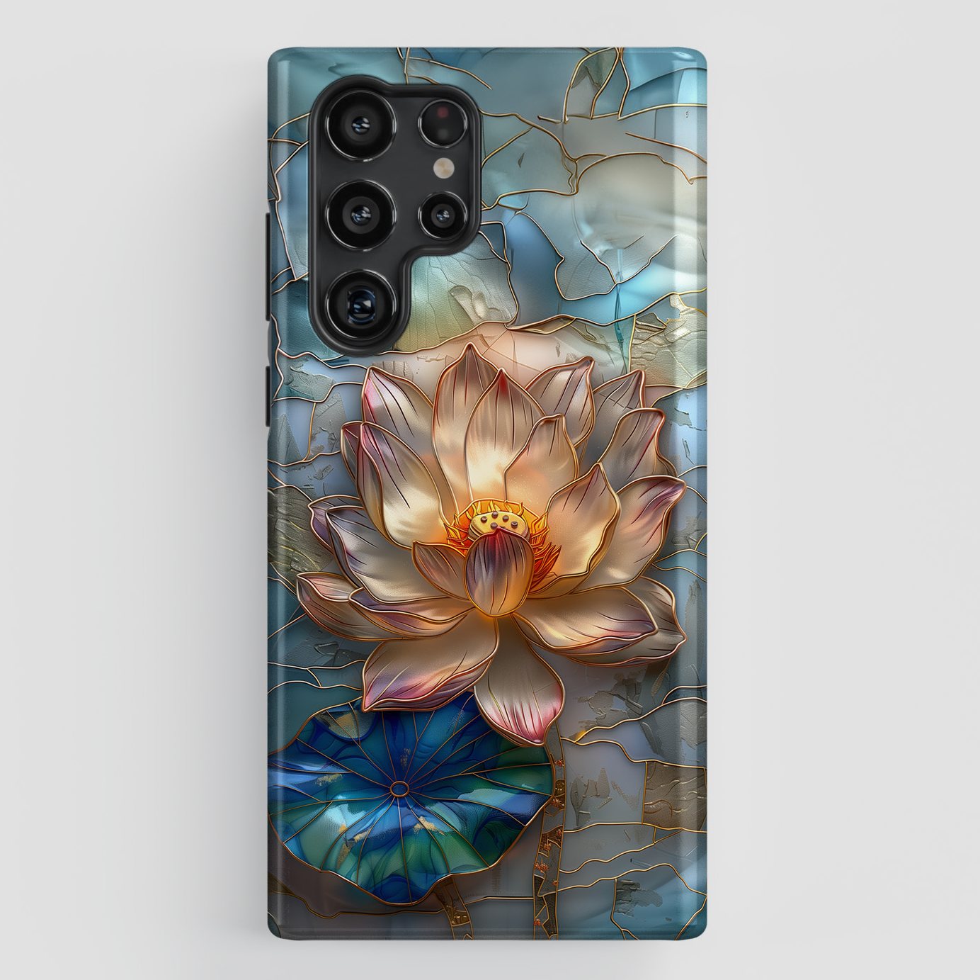 Lotus Flower Stained Glass Design Samsung Phone Case