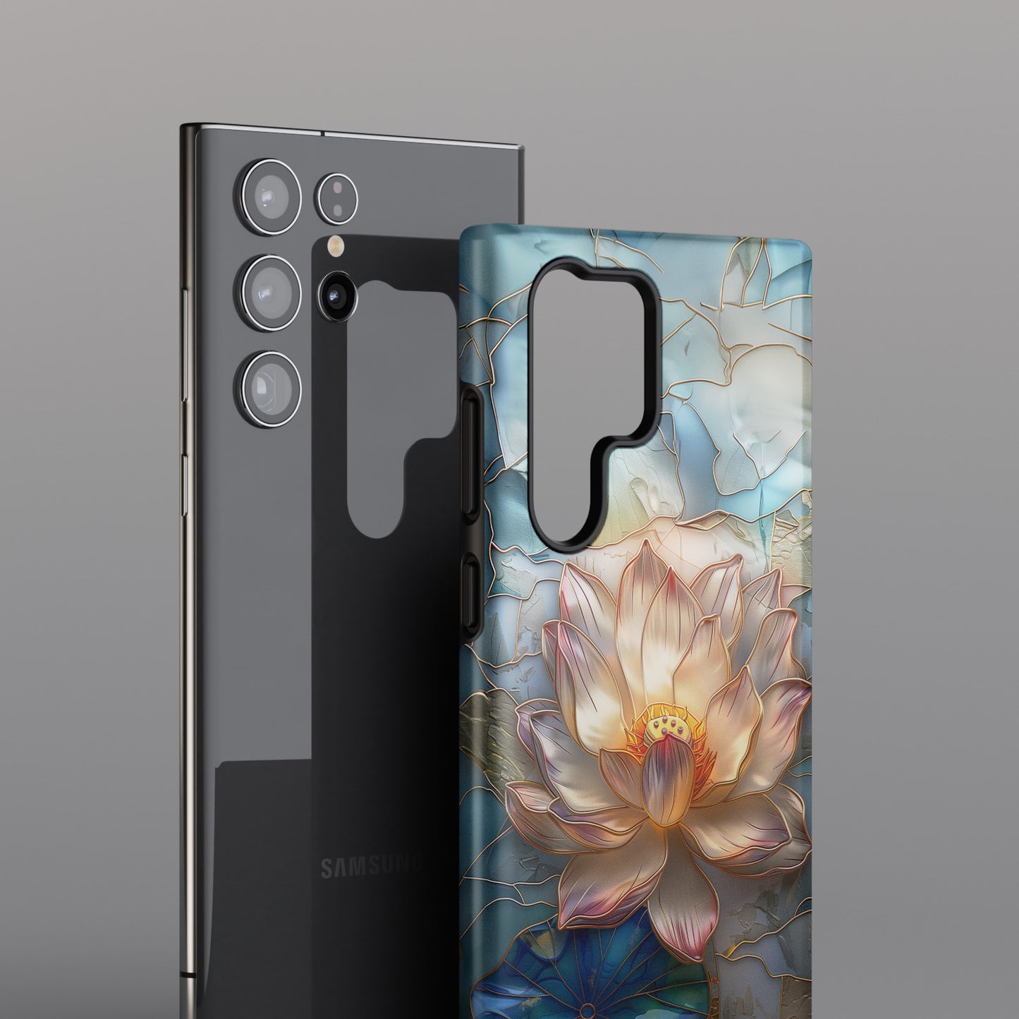 Lotus Flower Stained Glass Design Samsung Phone Case