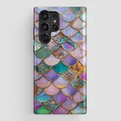 Mermaid Scale Mosaic Stained Glass Design Samsung Phone Case