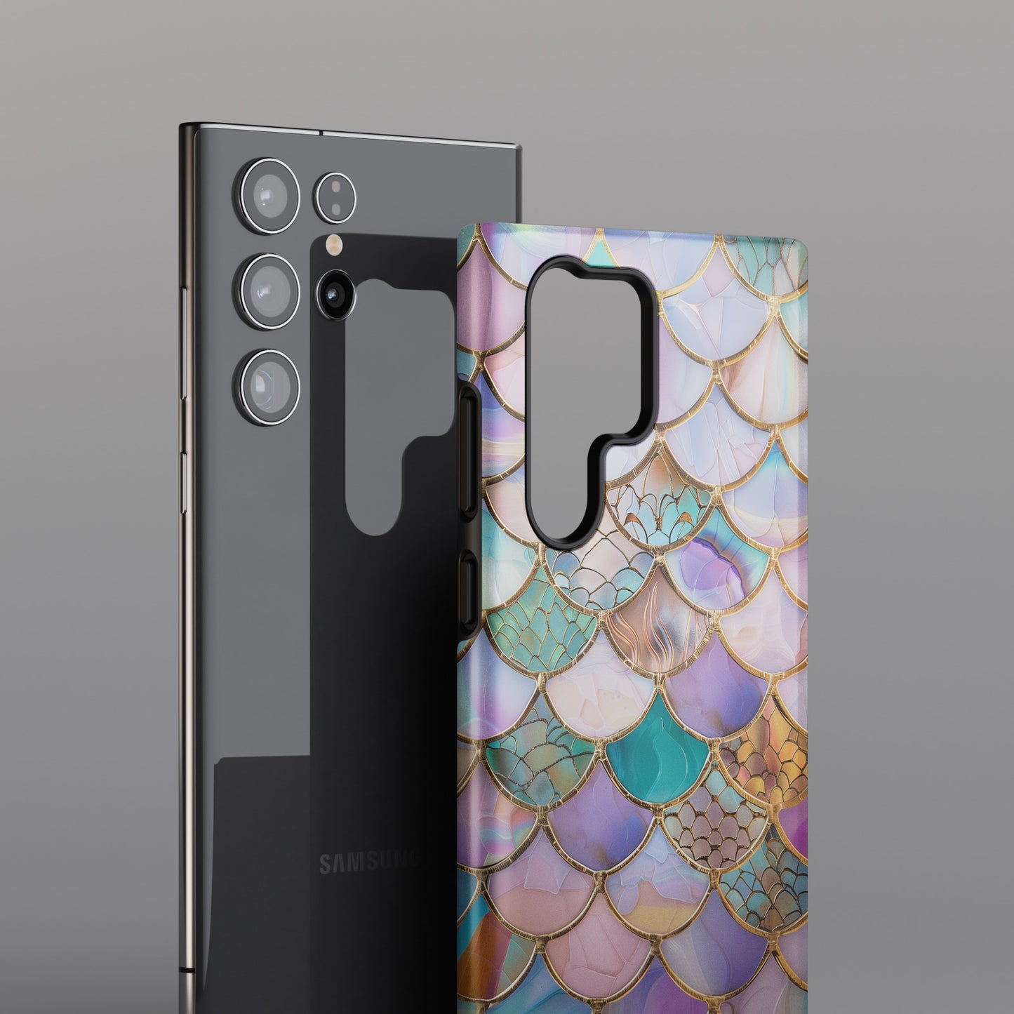 Mermaid Scale Mosaic Stained Glass Design Samsung Phone Case