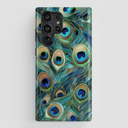 Peacock Feather Stained Glass Design Samsung Phone Case