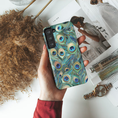 Peacock Feather Stained Glass Design Samsung Phone Case