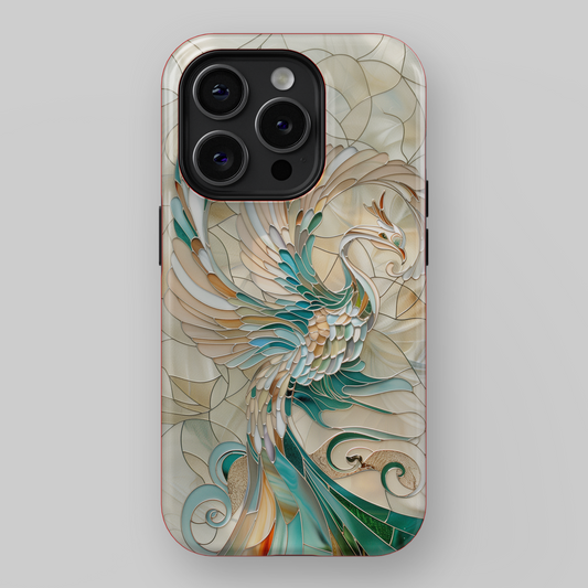 Phoenix Stained Glass Design iPhone Case