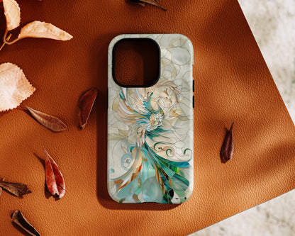 Phoenix Stained Glass Design iPhone Case